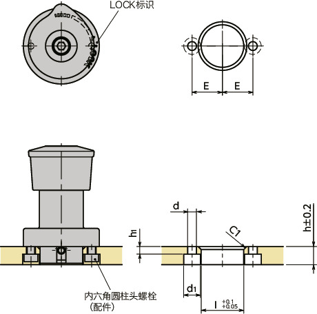 NQTS-F-NI快速夹紧紧固件 - 旋钮操作 - 自由滑动