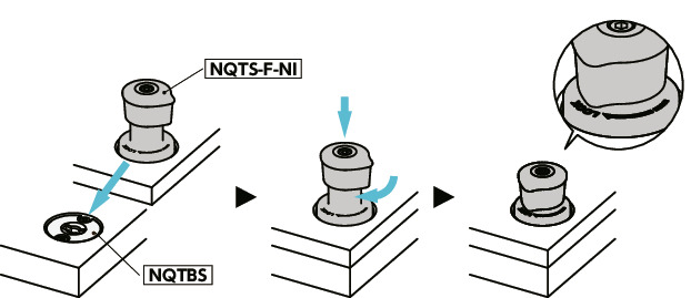 NQTS-F-NI快速夹紧紧固件 - 旋钮操作 - 自由滑动