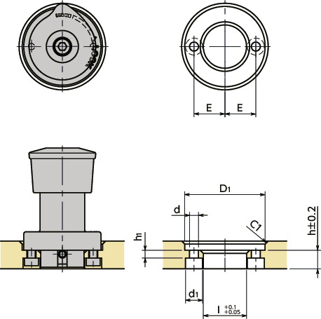 NQTS-F快速夹紧紧固件 - 旋钮操作 - 自由滑动