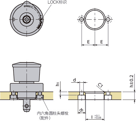 NQTS-NI-GF快速夹紧紧固件 - 旋钮操作 - 标准