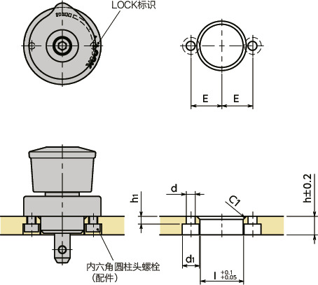 NQTS-NI快速夹紧紧固件 - 旋钮操作 - 标准