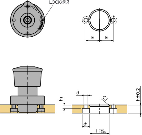 NQTS-PH-NI快速夹紧紧固件 - 旋钮操作 - 销固定