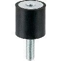 FGBA-10-10-M4-ES-40 橡胶缓冲器 - 带螺丝（单侧内螺纹、单侧外螺纹）