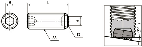 SCS-GB夹紧螺丝 - 齿纹球头 - 带防反转结构寸法図