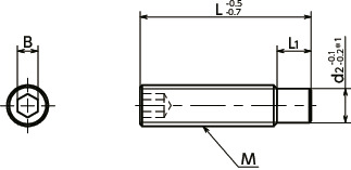 SDS凸头螺丝 - 钢制寸法図