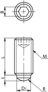 SGP-R无头螺丝 - 球形垫寸法図