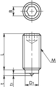 SGP-T无头螺丝 - 锥头垫寸法図