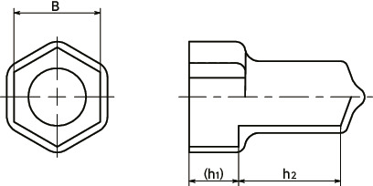 SCBN螺栓、六角螺母用盖帽寸法図