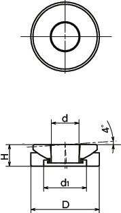 FLSD球面垫圈 - 一体构造型 寸法図