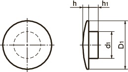 SCC内六角圆柱头螺栓用盖帽寸法図