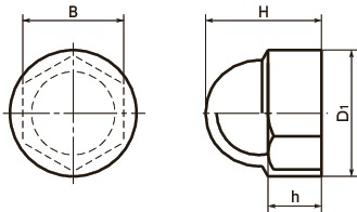 SCH六角头用盖帽寸法図