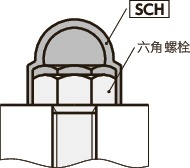 SCH六角头用盖帽