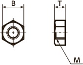 SCX-N陶瓷六角螺母寸法図