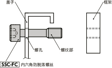 SSC-FC内六角防脱落螺丝（氟涂层）