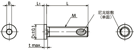 SSH-SD-EL-ALK内六角极短头小头螺栓（带尼龙熔敷）寸法図