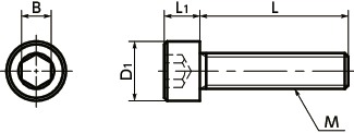 SNSL-PN内六角螺栓（SUS316L/表面硬化处理)寸法図