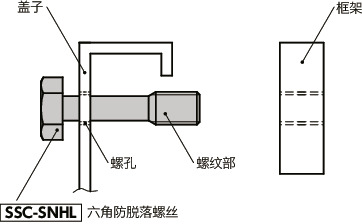 SSC-SNHL六角防脱落螺钉（SUS316L）