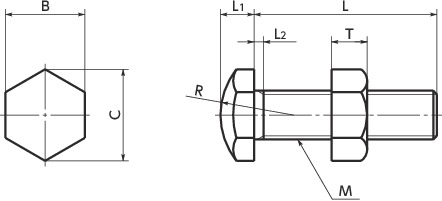 SSB-B止动螺栓 - 头部球面型寸法図