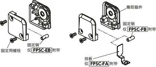 FPSC面板支撑夹块 - 锌压铸件制寸法図