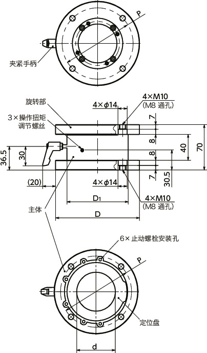 DKSF旋转单元 - 支柱型/垂吊型寸法図