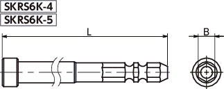 SKRS6K系统六角螺栓防破坏螺丝专用螺丝批头寸法図
