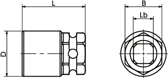 SKW防盗螺母用套筒寸法図