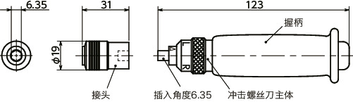 SKEID冲击螺丝刀寸法図
