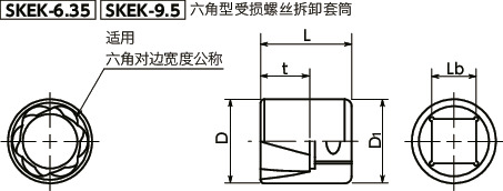 SKEK-SET六角型受损螺丝拆卸套筒组件