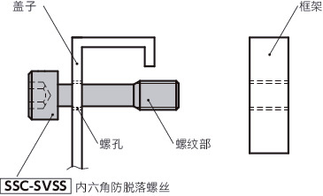 SSC-SVSS内六角防脱落螺丝（通孔型）